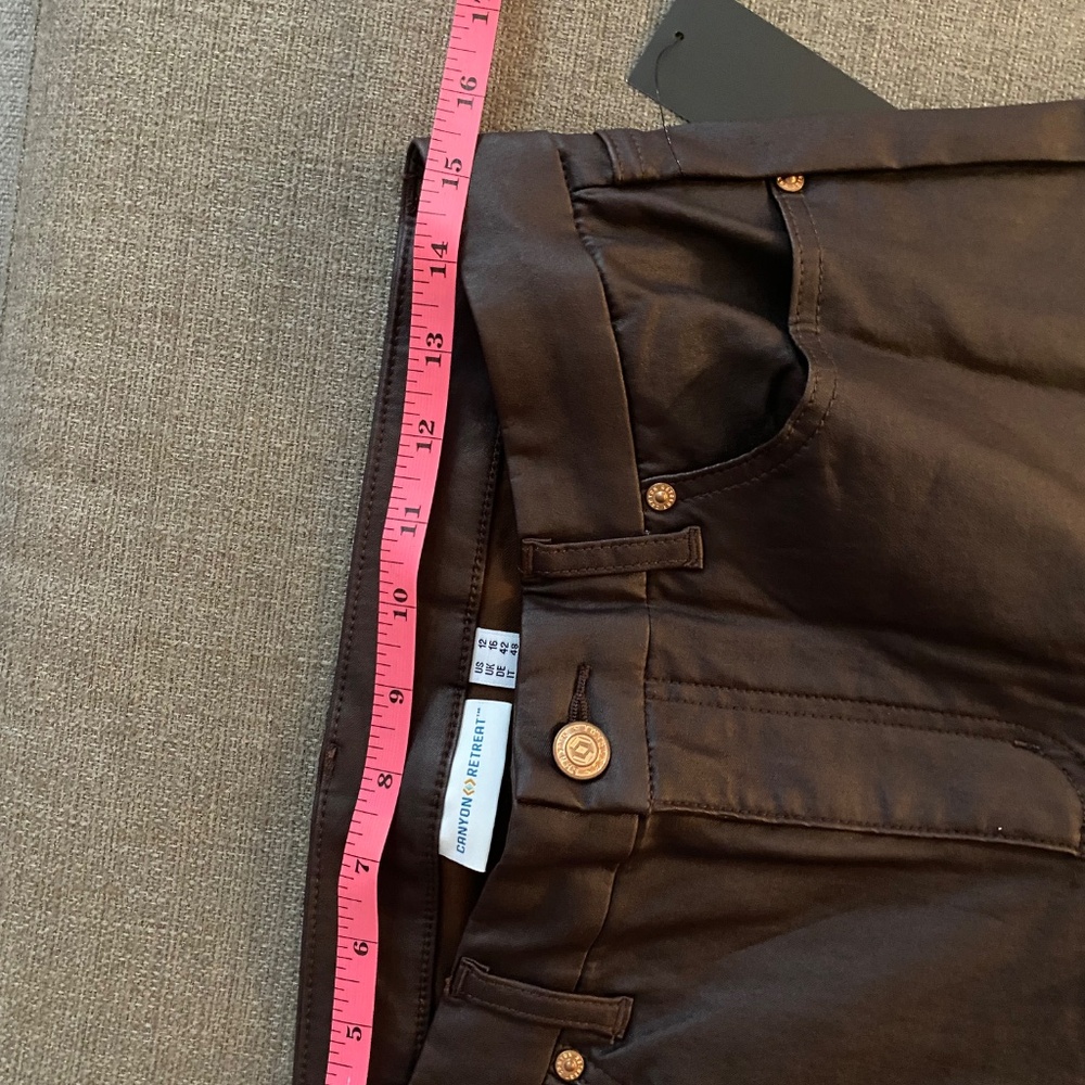 Denim & Co Canyon Retreat size 12 brown mocha pants new in bag - Picture 6 of 7